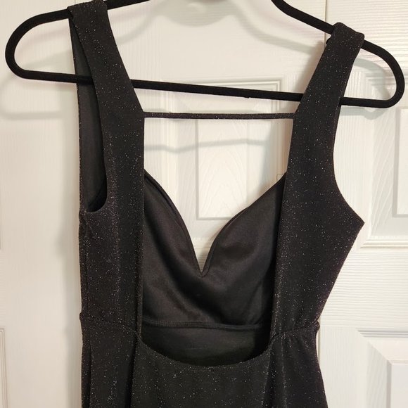 Sexy Evening Doll Black Shimmer Dress - Picture 3 of 11